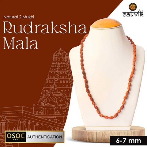 Original 2 Mukhi Rudraksha Mala β 108 Beads for Relationship Harmony, Love & Emotional Balance. Indiaβs Largest Pooja Accessories Brand - www.satvikstore.in