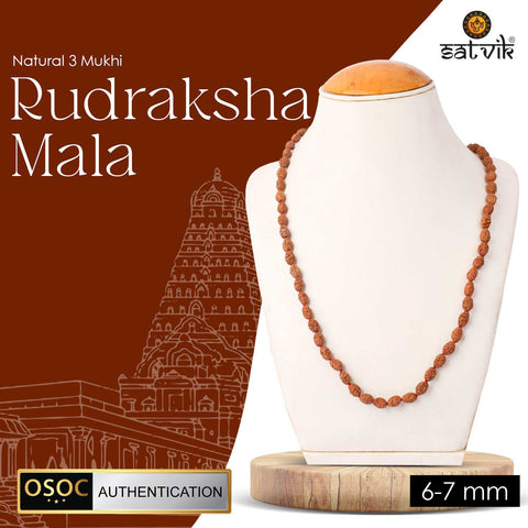 Original 3 Mukhi Rudraksha Mala β 108 Beads for Confidence, Healing & Inner Purification.Indiaβs Premium Jap Mala Store - www.satvikstore.in