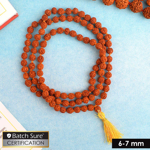 Panchmukhi Rudraksha Jaap Mala with 108 small 7mm beads, ideal for mantra chanting, meditation, and spiritual protection. Lightweight 5 Mukhi Rudraksha mala for daily prayer and devotion to Lord Shiva." Indiaβs Premium Jap Mala Store- www.satvikstore.in