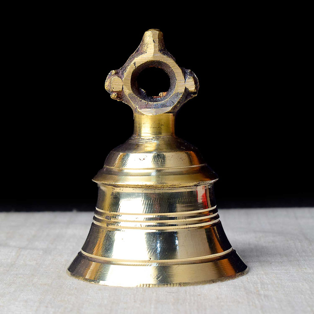 8.5 Inch Premium Brass Pooja Bell (Ghanta) – Traditional Temple Bell for Mandir and Home Pooja Rituals. No.1 Brass Idol Store www.satvikstore.in