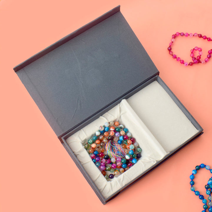 Premium Hakik Jap Mala with Multicolor Hakik Beads โ A Spiritual Meditation Mala for Chakra Balancing, Positivity, and Emotional Healing. Indiaโs Premium Hakik Jap Mala Store - www.satvikstore.in