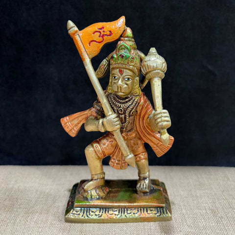 4.9 Inch Sacred Brass Hanuman Statue β Symbol of Strength and Devotion, Ideal for Home Temple and Gifting. No.1 Brass Idol Store www.satvikstore.in