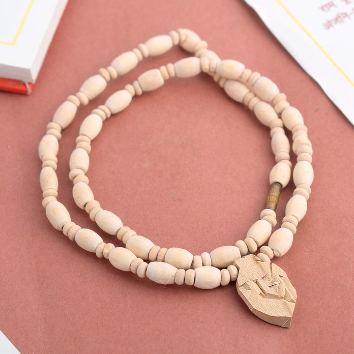 Sacred Tulsi round beads mala with a beautifully crafted Radha pendant, inspired by the devotion of ISKCON Sri Sri Radha Rasabihari Temple, traditionally used for chanting, meditation, and spiritual protection. India’s Premium Jap Mala Store- www.satvikstore.in