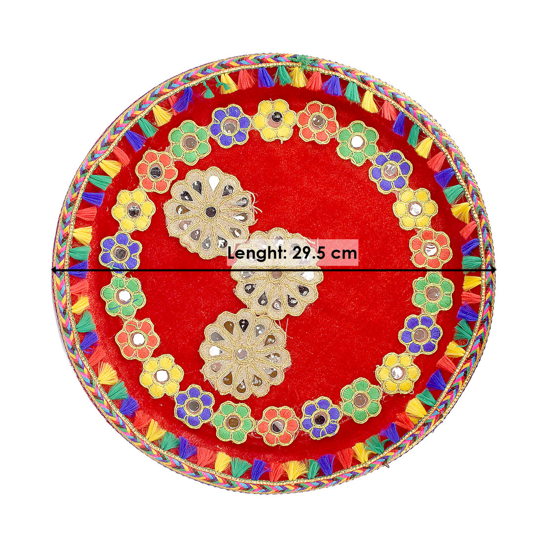 3 Pcs Karwa Chauth Handmade Floral Thali Set