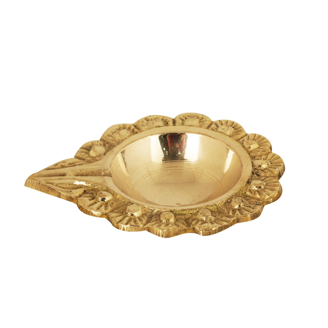 Adorable Floral Brass Laxmi Diya