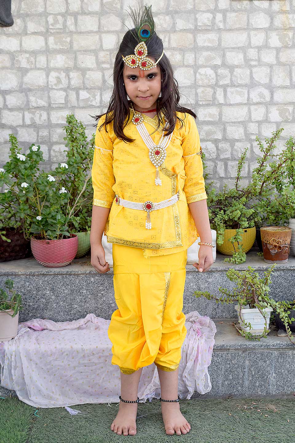 Yellow Krishna Dress | India’s Largest Pooja Accessories Brand – www.satvikstore.in