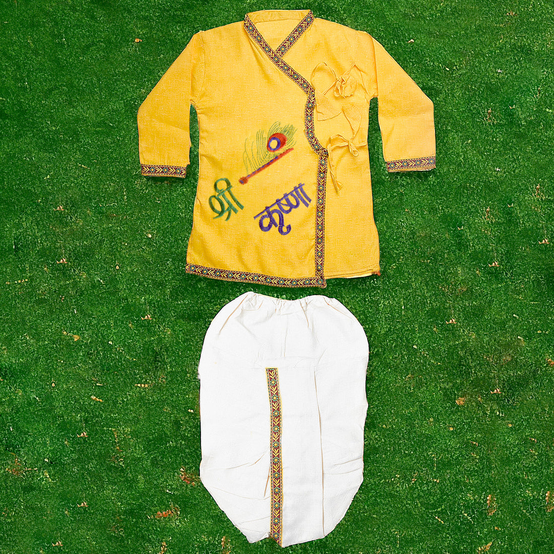 krishna-outfit-yellow-kurta-white-dhoti-janmashtami-size14 – India’s Largest Pooja Accessories Brand – www.satvikstore.in