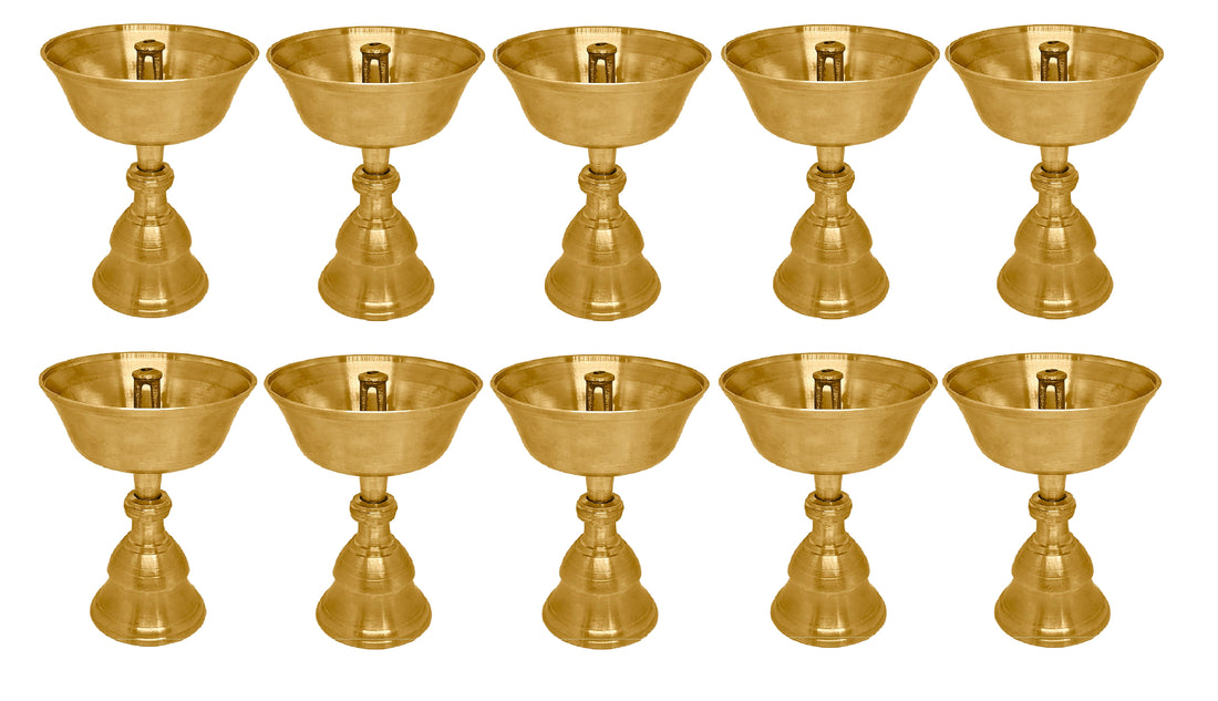 Brass Tibetan Butter lamp Diya (Buddhist Alter Supplies) Puja Store Online Pooja Items Online Puja Samagri Pooja Store near me www.satvikstore.in