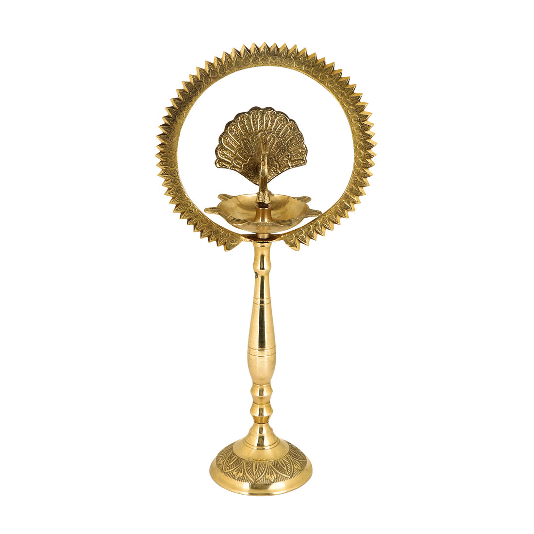 12 INCH Brass Mor Kiran Style Kerala Diya