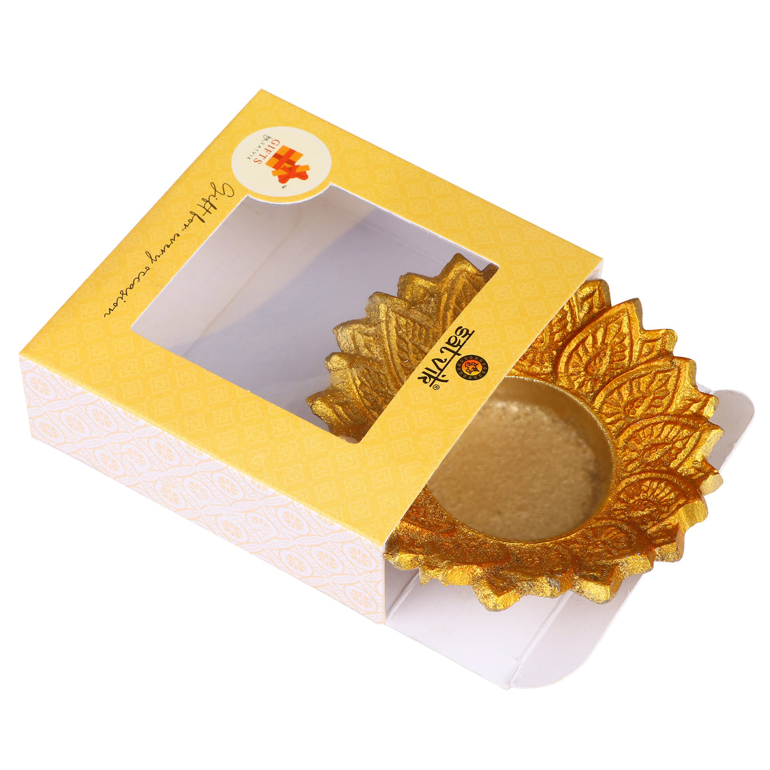 Designer Multicolor Floral Chakra Metal Diya