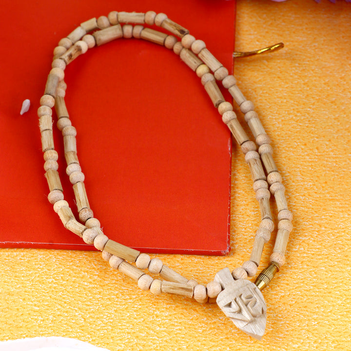 100% Pure Pleasing Tulsi Mala with natural Tulsi beads and a Radha locket, perfect for spiritual devotion, prayer, and meditation. India’s Premium Jap Mala Store- www.satvikstore.in