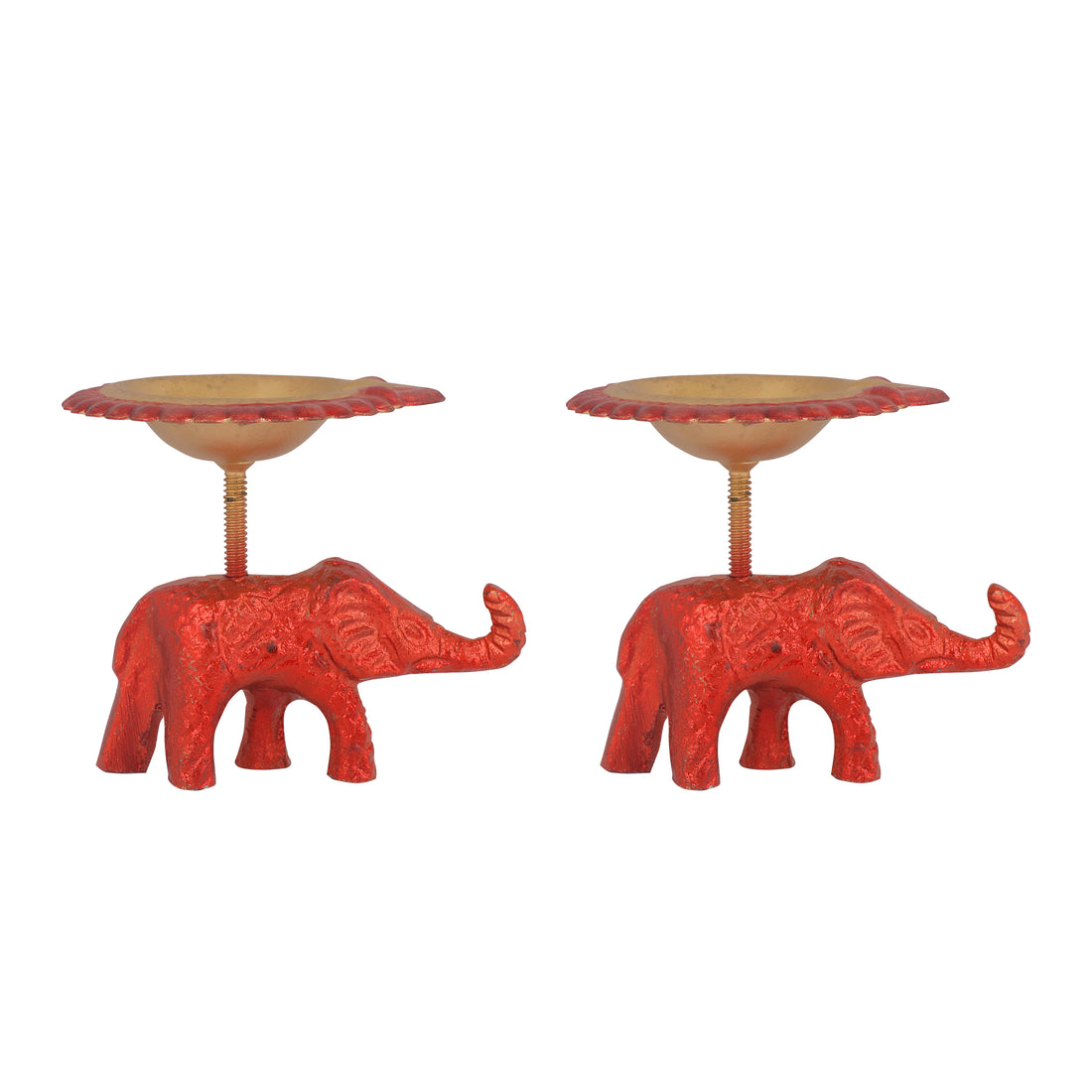 Spectacular Metal Elephant with Diya Showpiece