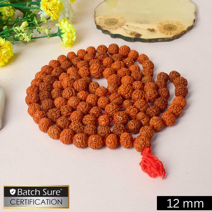 5 Mukhi 108 Dana Rudraksha Mala authentic spiritual beads for meditation and japa chanting. India’s Largest Pooja Accessories Brand – www.satvikstore.in
