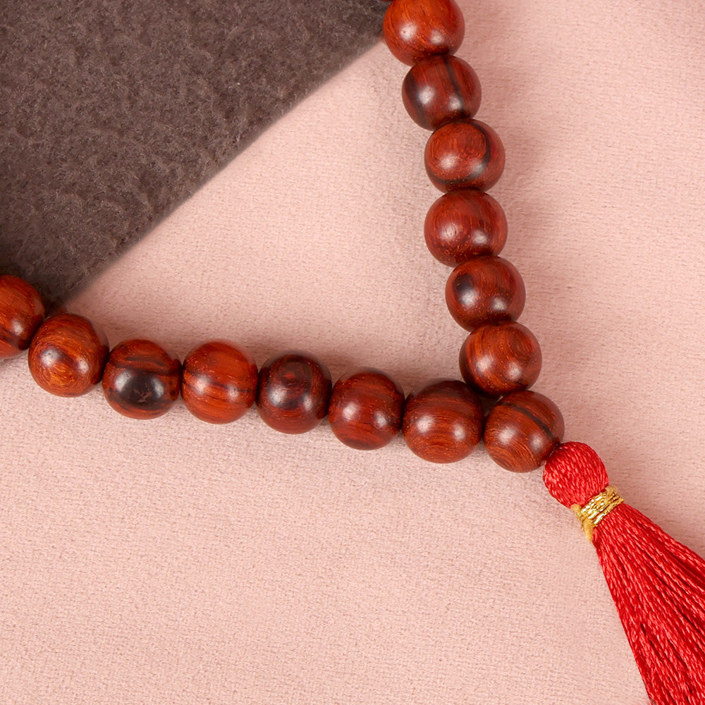 Red Chandan Mani Mala 27 Bead (12mm)