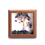 Lapis Lazuli Tree with Frame Decorative Spiritual Piece