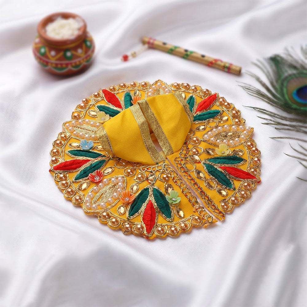 Size 2 Premium Heavy Stone Work Floral Laddu Gopal Dress