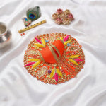 Size 2 Premium Heavy Stone Work Floral Laddu Gopal Dress