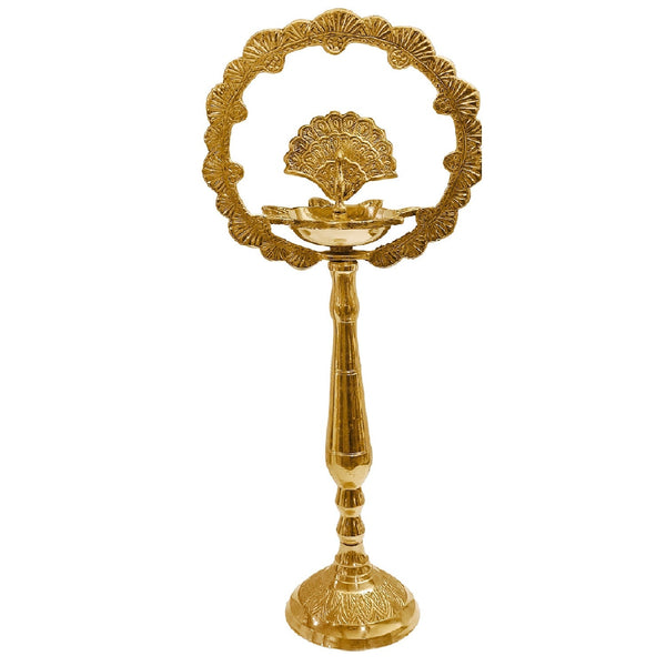 14 INCH Brass Mor Kiran Style Kerala Diya