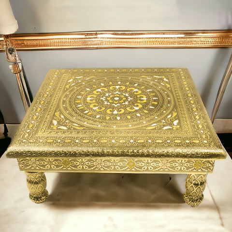 Meenakari Marvel: Artisan-Crafted Wooden Chowki
