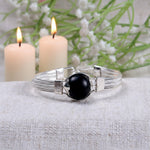 Ebony Wood Karungali Silver Plated Kada Authentic Spiritual Wear