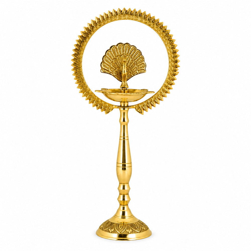 20 Inch Mor Kiran Style Brass Kerala Diya