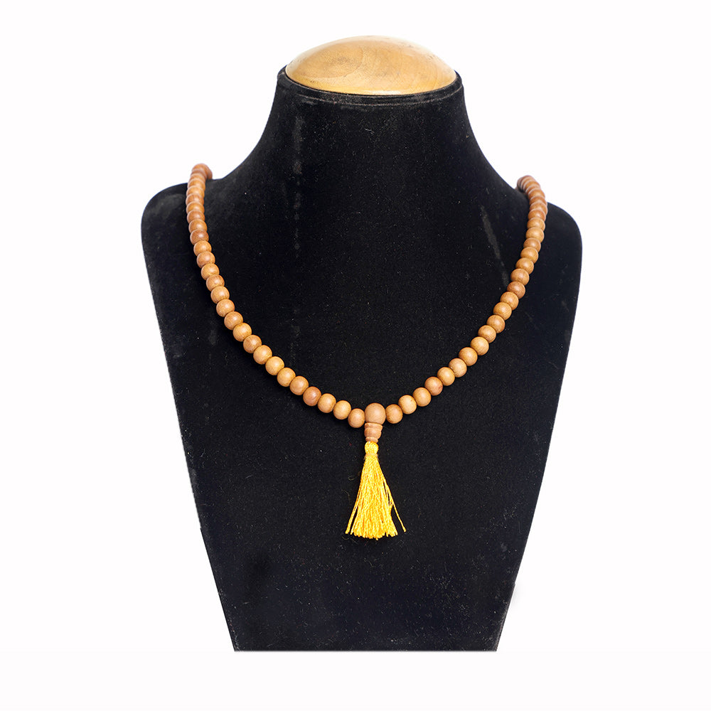 Certified 8mm 100% Original Authentic Mysore White Sandalwood (Chandan) thread Jap Mala
