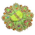 Size 2 3D Floral Accents & Pearl Work Laddu Gopal Dress