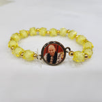 Light Yellow Pearl Bracelet with Jai Guruji Swaroop Handmade Bracelets for Men and Women