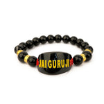 Black Jai Guru Ji Rounded Pearl Bracelet, Handmade Bracelets for Men and Women