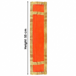 Orange Velvet Ganpati Idol Patka With Classic Gold Border