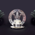 Divine Silver Lakshmi Tea Light Candle Holder