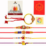 Multicolor Beaded Floral Rakhi Pack (Set of 5)
