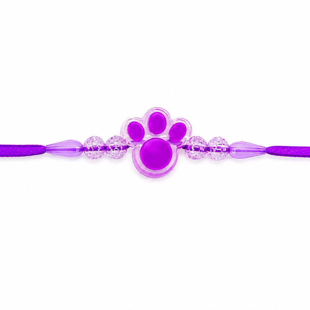 Cute Purple Paw Print Animal Theme Kids Rakhi
