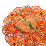 Size 1 Premium Hand Embroidered Orange Laddu Gopal Dress