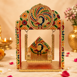 Meenakari Peacock Jhula for Laddu Gopal – Small Size
