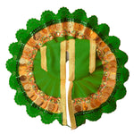 Vibrant Green Laddu Gopal Dress with Golden Border