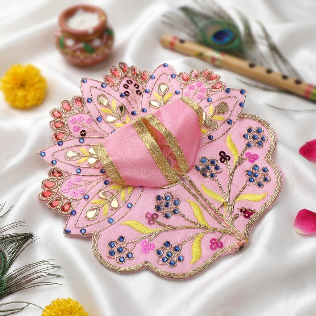 Size No.2 Traditional Zari Work Indian Laddu Gopal Dress