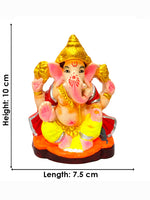 4 Inch Eco-Friendly Ganesha Idol with Golden Mukut
