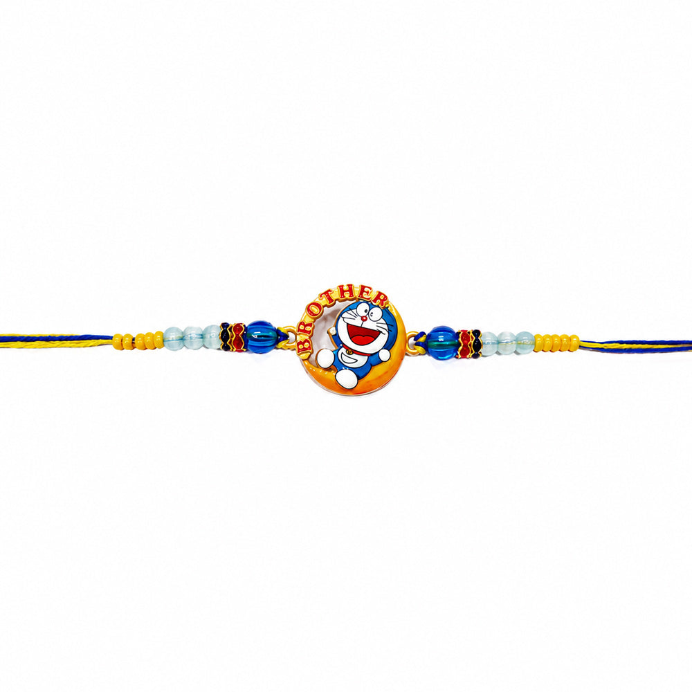 Playful Doraemon Moon BROTHER Sign Kids Rakhi