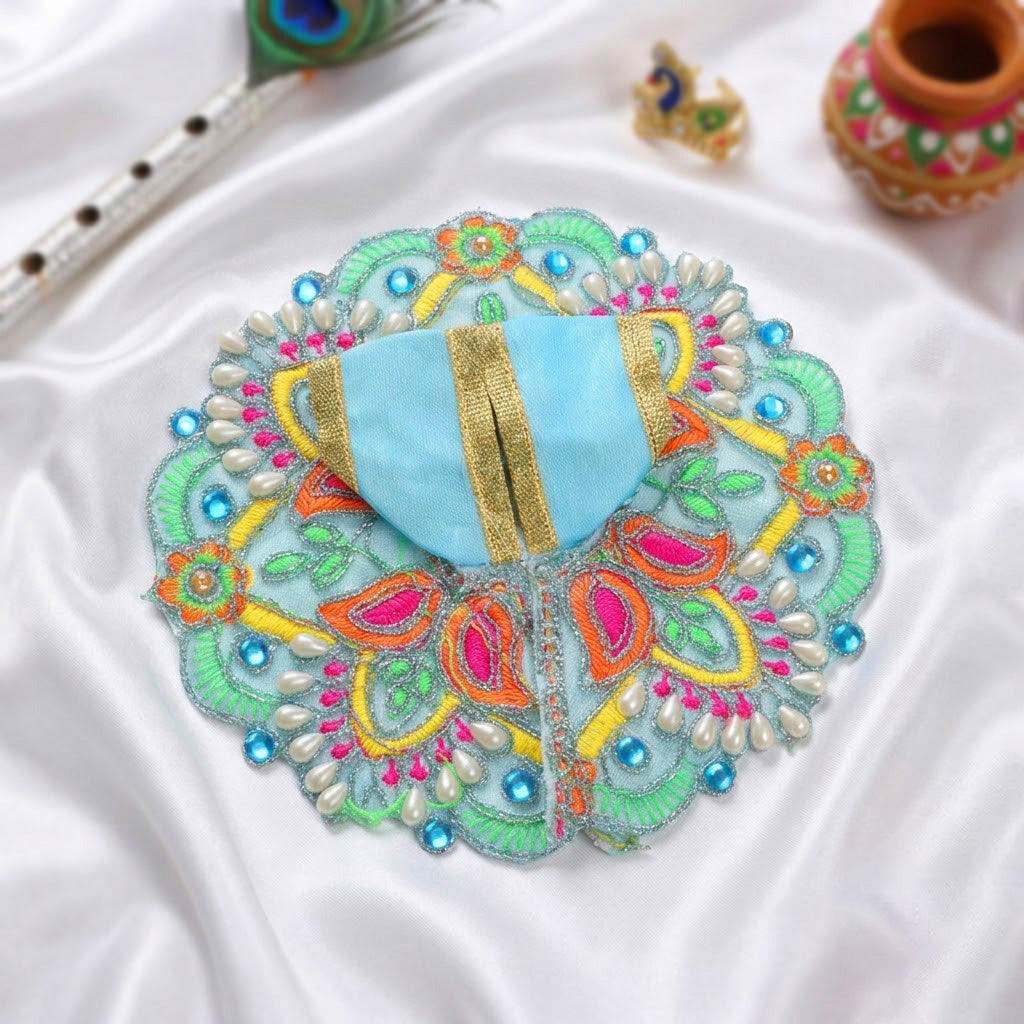 Size 2 Colour Stones Embroidered Laddu Gopal Dress
