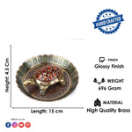 Brass Colored Turtle with Nakashi Plate - Red