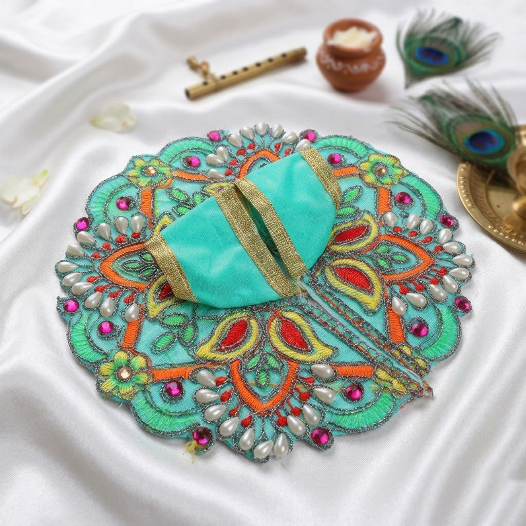 Size 2 Colour Stones Embroidered Laddu Gopal Dress