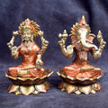 Beautiful handcrafted brass Lakshmi Ganesh idol for home temple and festive pooja. India’s Largest Brass Idols Brand - www.satvikstore.in