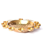 Decorative Brass Peacock Flower Urli with Tea Light