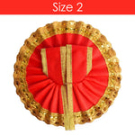 Radiant Laddu Gopal Red Dress with Golden Sequined Border
