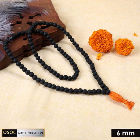 6 MM Govt. Certified Karungali Jap Mala 108+1 Beads