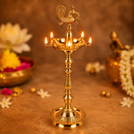 32 Inch Brass Kerala Peacock Samai Deepam Inauguration Lamp