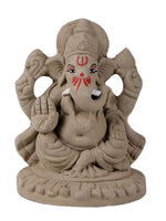 4 Inch Traditional Eco-Friendly Natural Clay Ganesha Idol