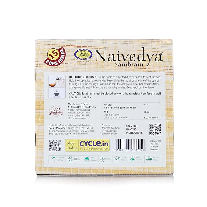 Naivedya Cup Sambrani incense cups for puja and home fragrance