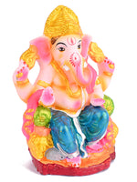 9.5 Inch Eco-Friendly Ganesh Ji Sitting on Shinghasan
